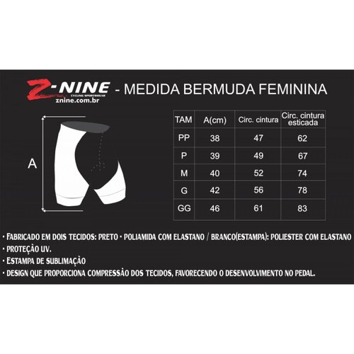 Bermuda Ciclismo Vitality Feminina Z-NINE