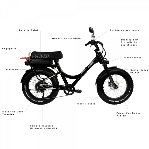 Bicicleta Elétrica Caloi Mobylette 2022