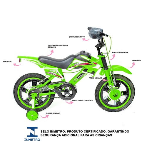 Bicicleta Infantil Unitoys Moto Cross Aro 16