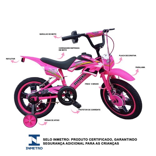 Bicicleta Infantil Unitoys Moto Cross Aro 16