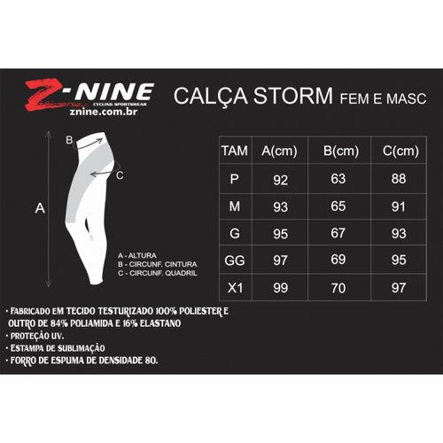 Calça Ciclismo Feminina Storm Z-Nine