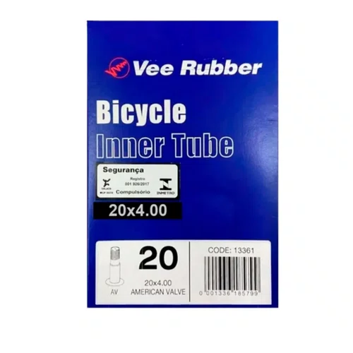 Câmara de Ar Vee Rubber 20x4.0 Válvula Americana