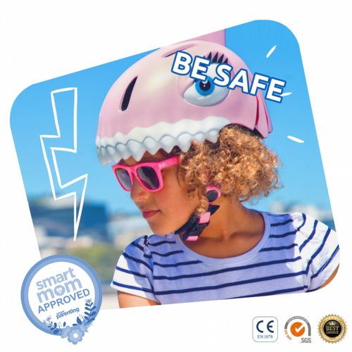 Capacete Infantil Shark Pink Crazy Safety