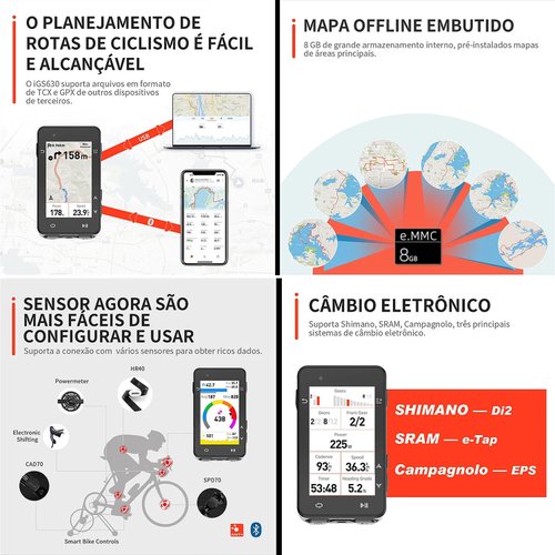 Ciclocomputador com GPS IgpSport IGS630
