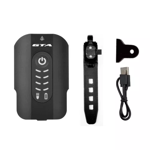 Farol de Bicicleta com Sinalizador GTA Luminos 600 Lumens Recarregável USB