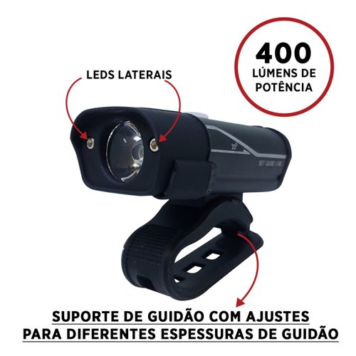 Farol para Bicicleta VL-1020 400 Lúmens USB Velooh