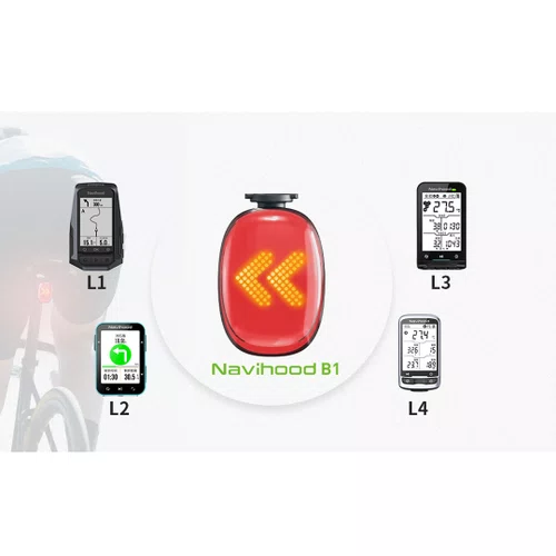 Farol Traseiro de Bicicleta Inteligente Navihoog B1