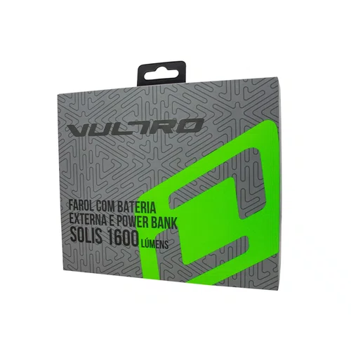 Farol Vultro Solis 1600 Lúmens Bateria Externa e Powerbank