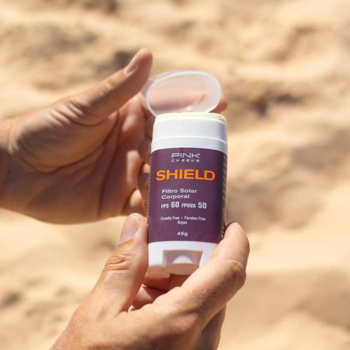 Filtro Solar Corporal em Bastão Shield Pink Cheeks 45g
