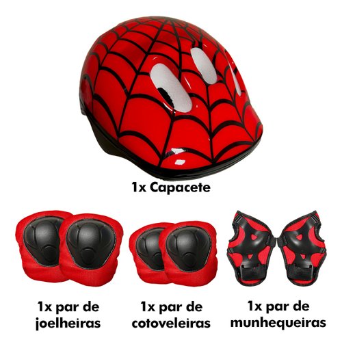 Kit de Proteção Infantil Aranha para Bicicleta Skate Patins Youyi