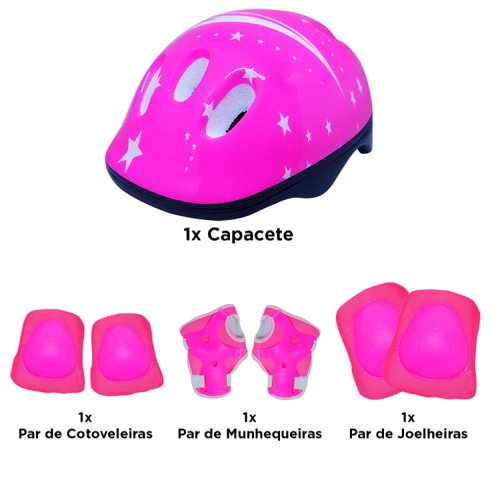 Kit de Proteção Infantil Pink para Bicicleta Skate Patins Youyi