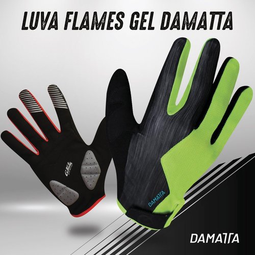 Luva de Ciclismo DaMatta Flames Gel Dedo Longo