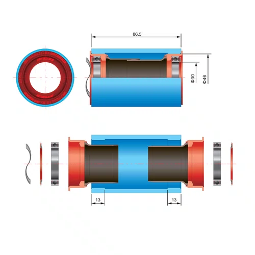 Movimento Central FSA PF30 / BB386EVO 46x86.5mm Press Fit