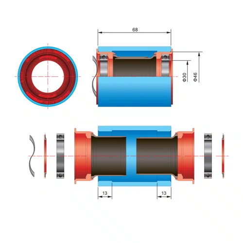 Movimento Central FSA PF30 / BB386EVO 46x86.5mm Press Fit