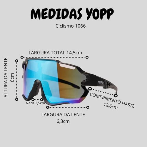 Óculos de Ciclismo Yopp 1066 Lente Dourado