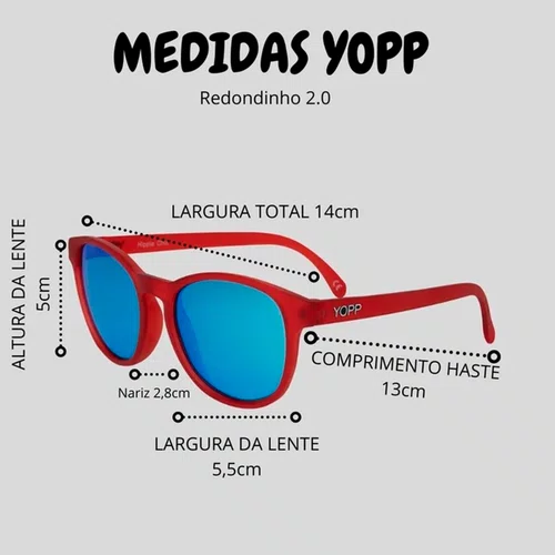 Óculos de Sol Yopp Polarizado Uv400 Gray Tu-ton Vermelho