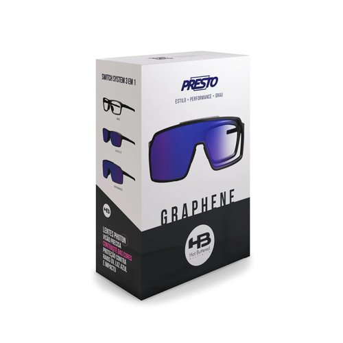 Óculos HB Presto Clip On Graphene Blue e Blue Chrome