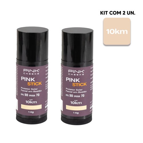 Protetor Solar Facial Pink Stick 10km 2 Unidades Pink Cheeks