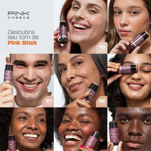 Protetor Solar Facial Pink Stick 10km 2 Unidades Pink Cheeks