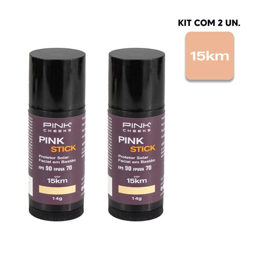 Protetor Solar Facial Pink Stick 15km 2 Unidades Pink Cheeks