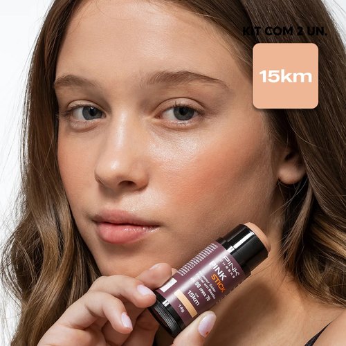 Protetor Solar Facial Pink Stick 15km 2 Unidades Pink Cheeks