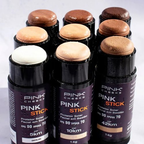Protetor Solar Facial Pink Stick 15km Bege Médio 14g Pink Cheeks