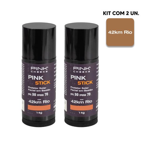Protetor Solar Facial Pink Stick 42km Rio 2 Unidades Pink Cheeks