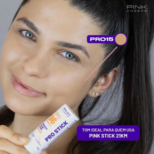 Protetor Solar Facial Pro Stick PRO15 FPS 96 14g Pink Cheeks