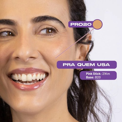 Protetor Solar Facial Pro Stick PRO20 FPS 96 14g Pink Cheeks