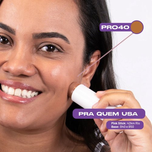 Protetor Solar Facial Pro Stick PRO40 FPS 96 14g Pink Cheeks