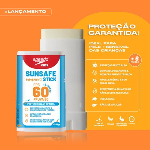 Protetor Solar Infantil FPS60 SUNSAFE Baby Kids Speedo 15,5g