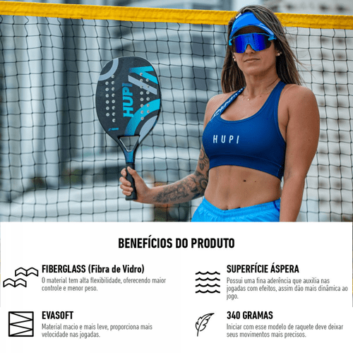 Raquete Beach Tennis Carbono e Fibra de Vidro Hupi Granada