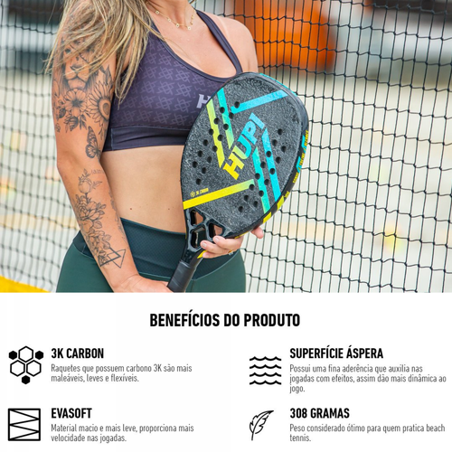 Raquete Beach Tennis Hupi Doha Carbon 3K
