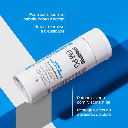 Shampoo em Pó Multifuncional 3 em 1 50g Pink Cheeks
