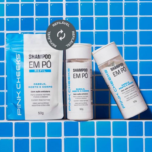 Shampoo em Pó Multifuncional 3 em 1 50g Pink Cheeks