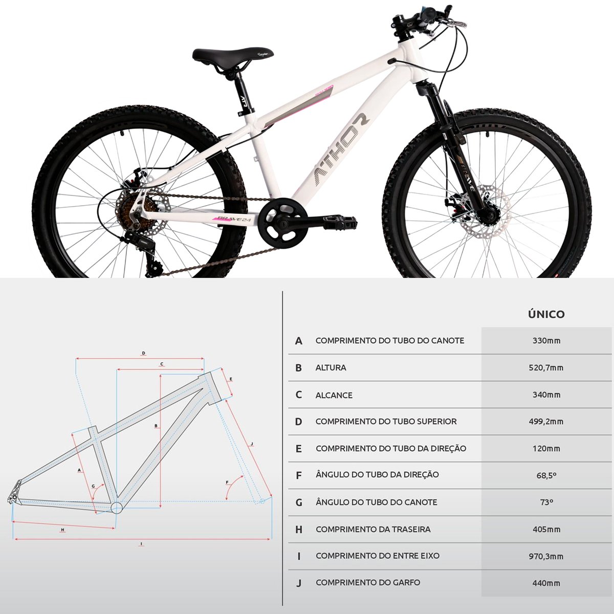 Bicicleta Infantil Athor Brave Aro 24 Bicicleta Infantil Athor Brave Aro 24