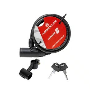 Cadeado com Cabo de Aço Flexível Absolute 1.5m x 6mm