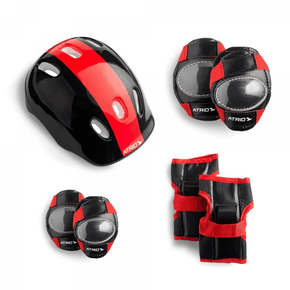 Kit de Proteção Infantil Capacete Cotoveleiras Joelheiras e Luva Atrio