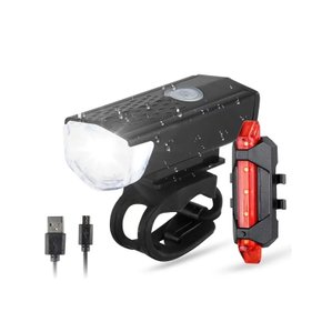 Kit Farol Dianteiro e Sinalizador Traseiro Vista Light USB Recarregável