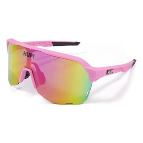 Óculos de Sol HUPI Huez Rosa Preto Lente Rosa Espelhado