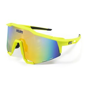 Óculos de Sol HUPI Stelvio Amarelo Neon Preto Lente Dourado Espelhado