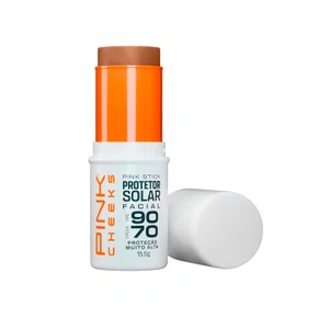 Protetor Solar Facial Pinkcheeks Pink Stick 42km Rio FPS 90 FPUVA 70 15,5g Maratona do Rio